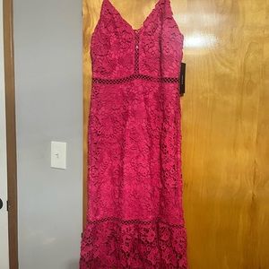 Hot Pink LULUS Crochet Dress NWT Never Worn
